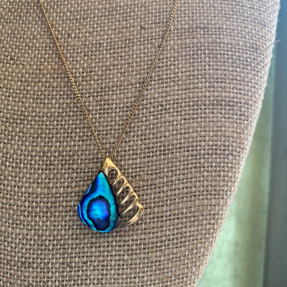 Abalone Shell Gold Necklace
